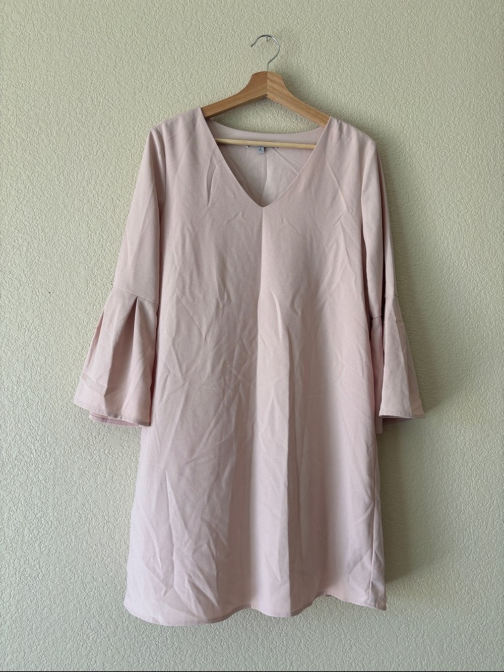 Naked Zebra Bell Sleeve Crepe Shift Dress
